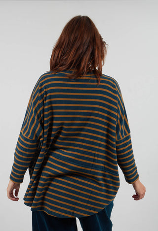 Spino Riga Jumper in Caramello Wide Stripe