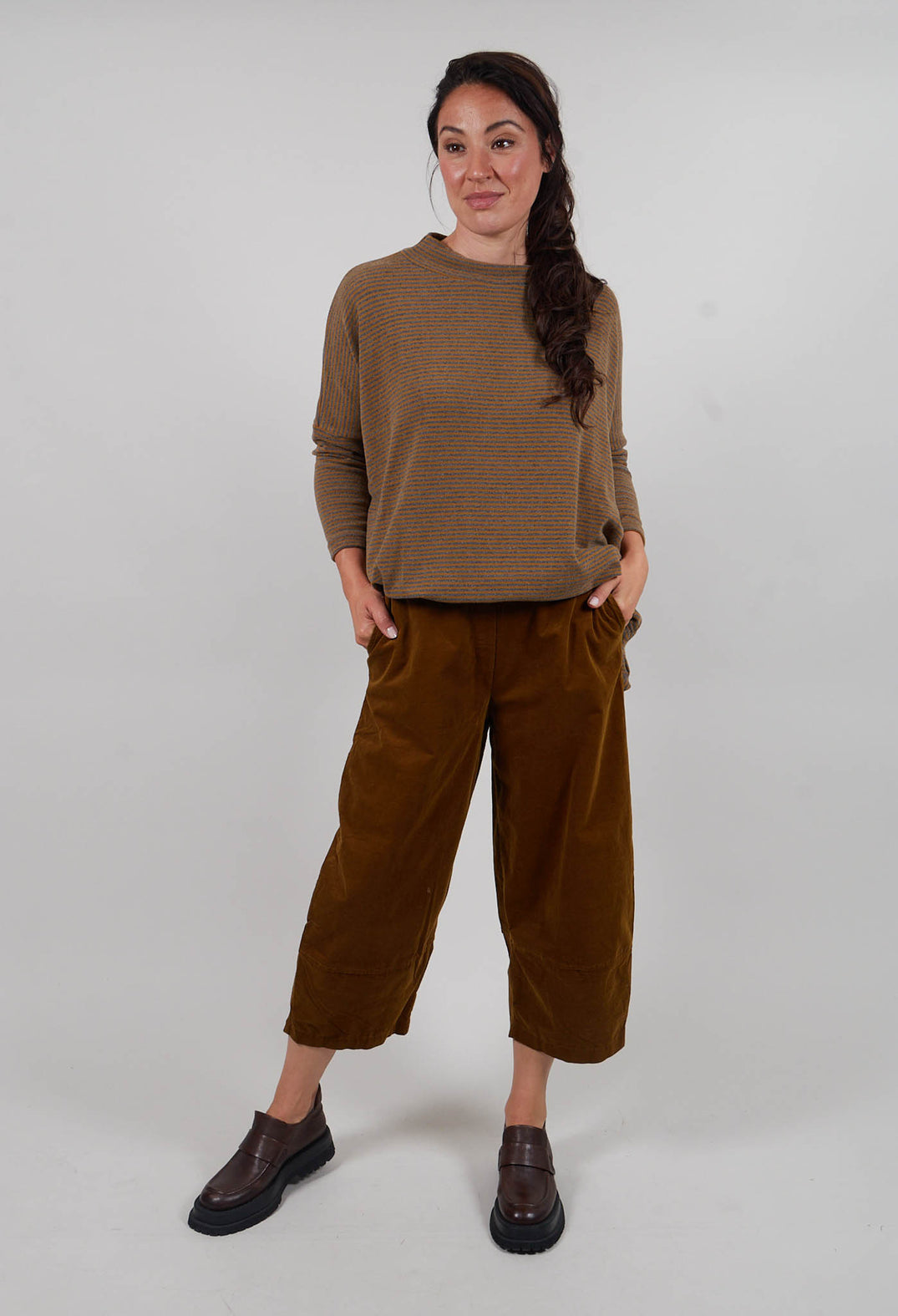 Spino Riga Jumper in Grigio Thin Stripe