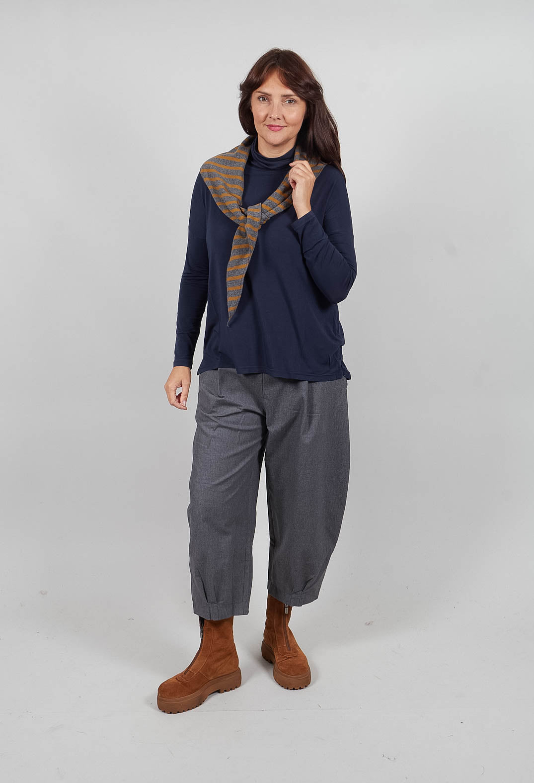 Tippy Riga Scarf in Grigio Wide Stripe
