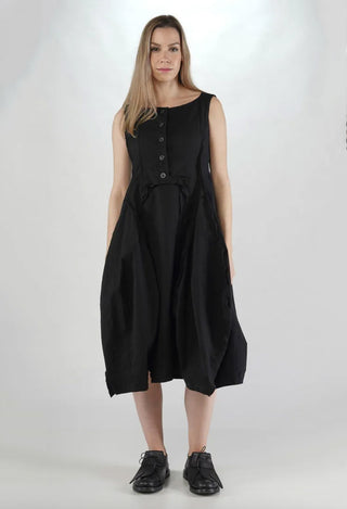 PRE-ORDER - Tulip Hem Dress in Black - 1110908