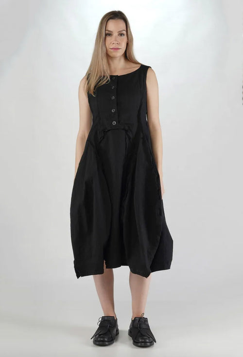 PRE-ORDER - Tulip Hem Dress in Black - 1110908