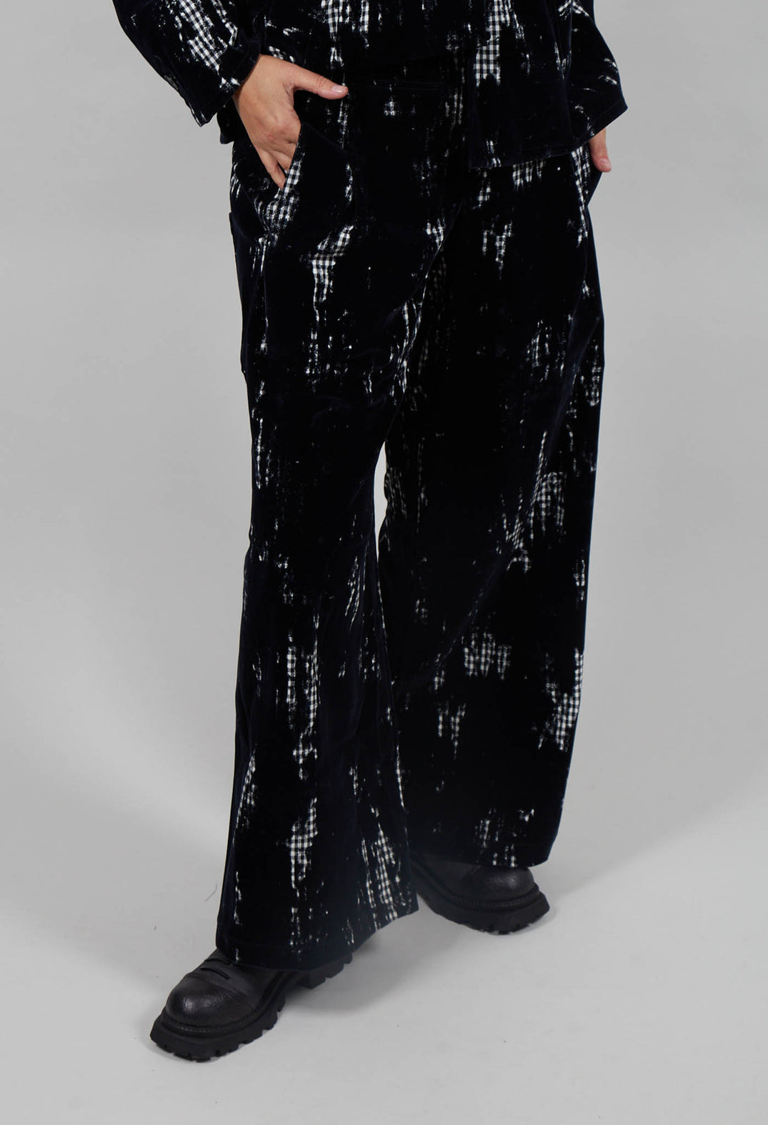 Wide Leg Trouser in Salt and Pepper