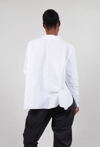 Collarless Shirt in White