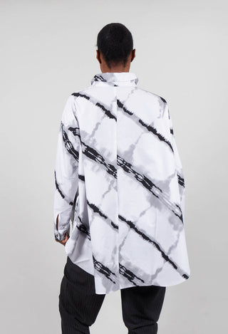 Oversized All Over Pattern Shirt in White