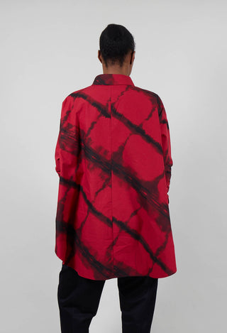 Oversized All Over Pattern Shirt in Red