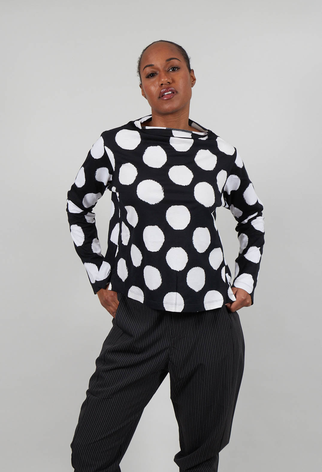 Short Dotty Jumper in Black