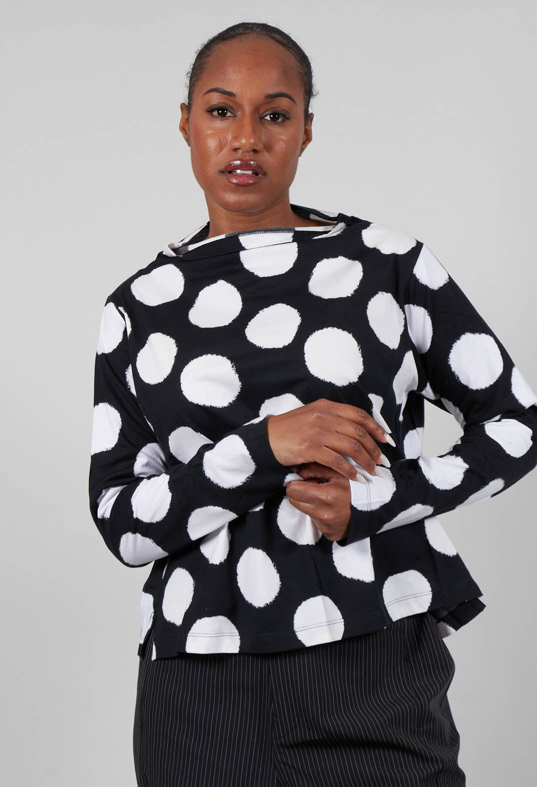 Short Dotty Jumper in Black