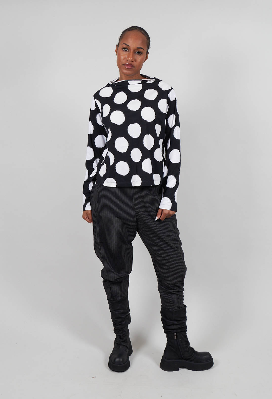 Short Dotty Jumper in Black