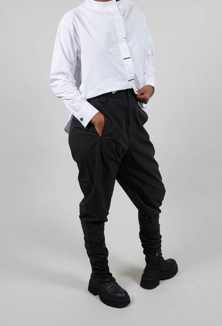 Formal Pinstripe Trouser in Black