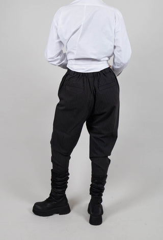 Formal Pinstripe Trouser in Black