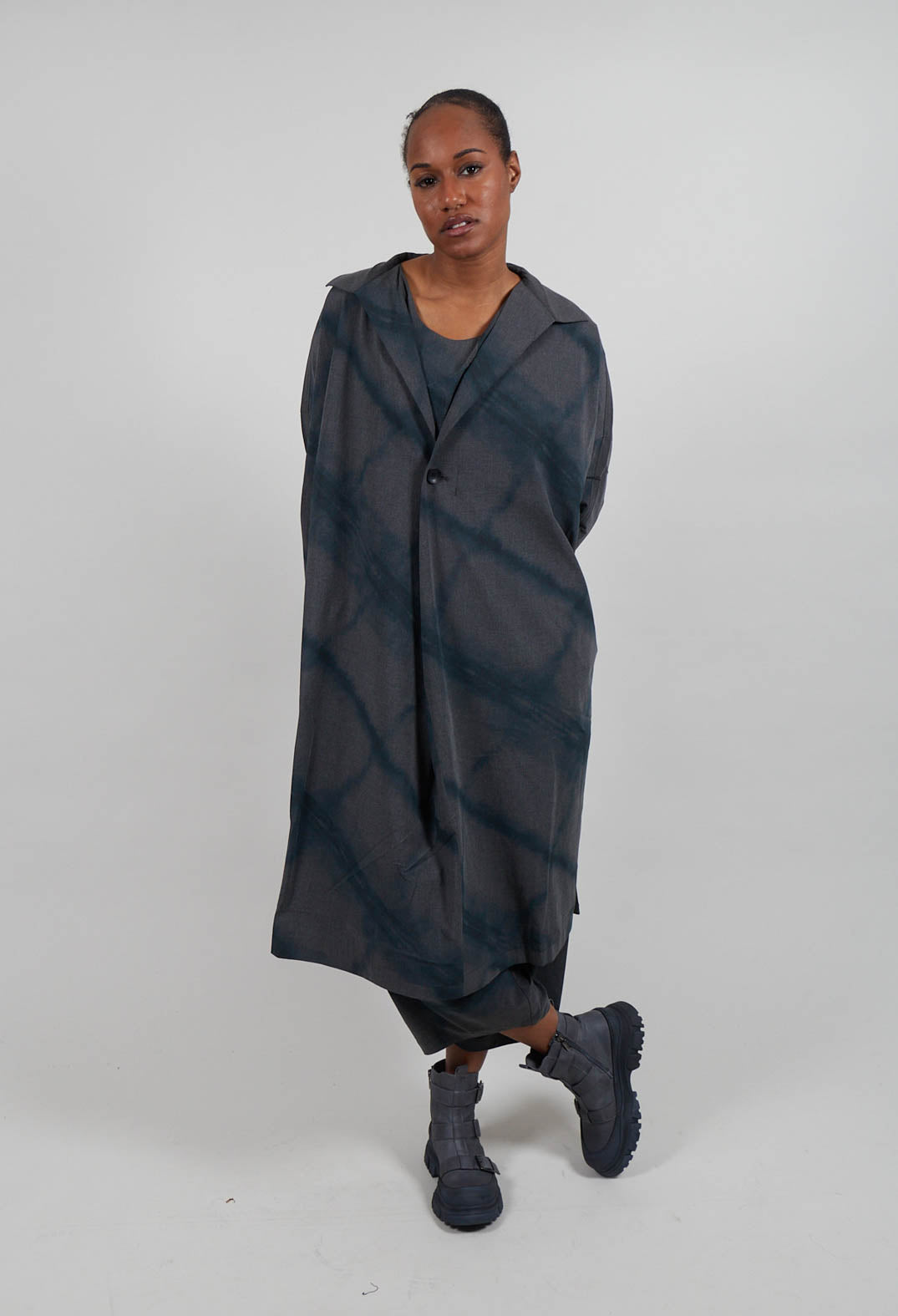 Collared Oversize Dress in Grey
