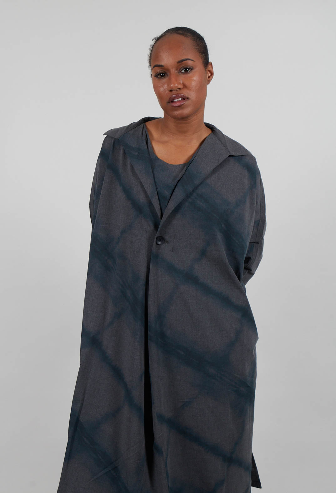 Collared Oversize Dress in Grey