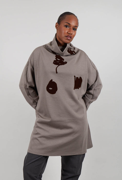 Roll Neck Longline Jumper in Green