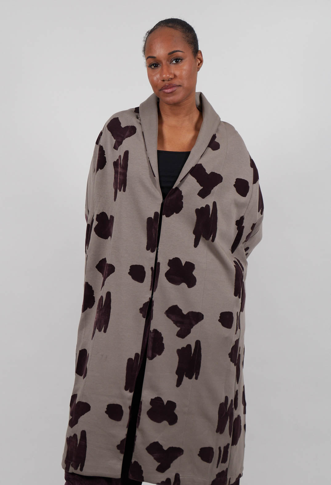 Long All Over Pattern Jacket in Green