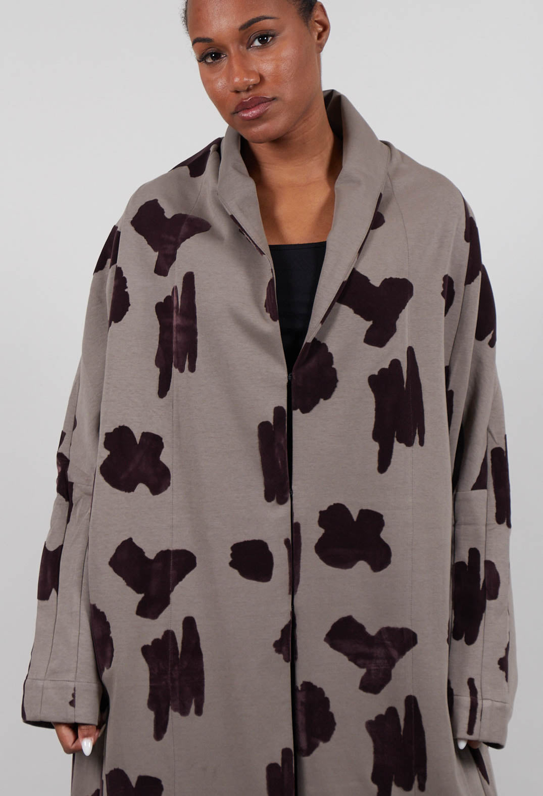Long All Over Pattern Jacket in Green