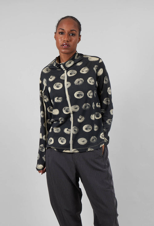 All Over High Neck Jumper in Grey