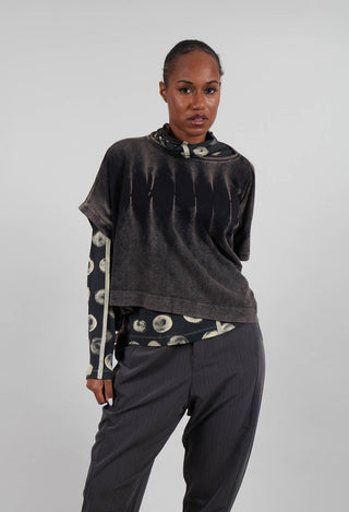 Capped Sleeve Jumper in Grey