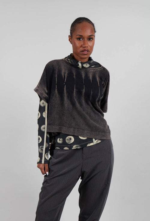 Capped Sleeve Jumper in Grey