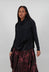 Asymmetric High-Neck T-Shirt in Black