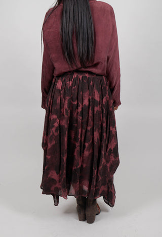 Ruffle Skirt in Red Amethyst