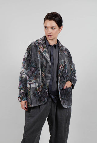 Brushed Jacquard Jacket in Ash Grey