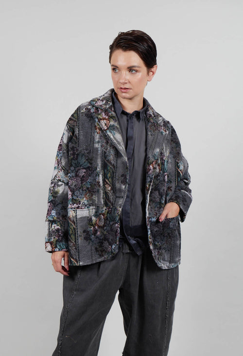 Brushed Jacquard Jacket in Ash Grey