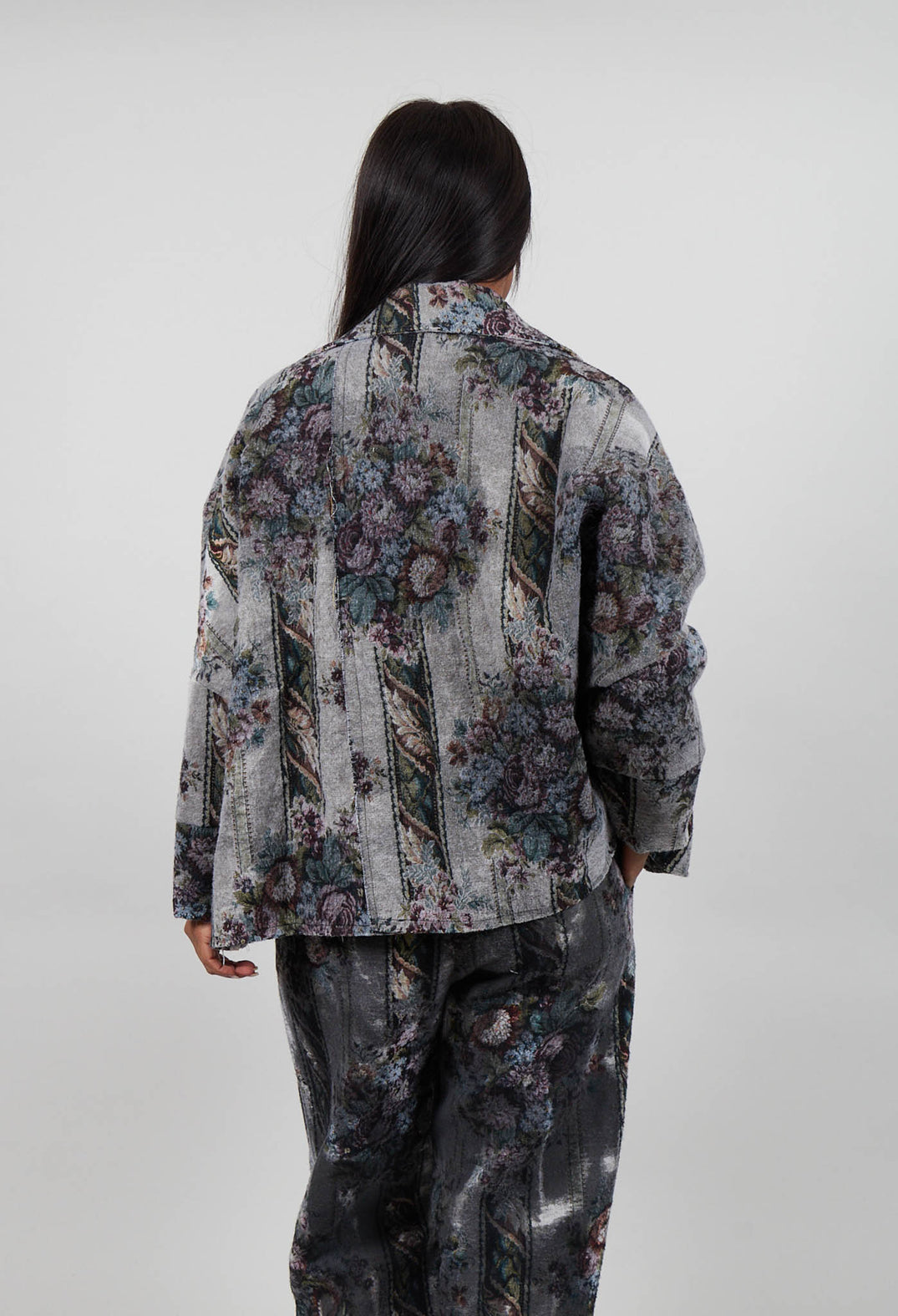 Brushed Jacquard Jacket in Ash Grey