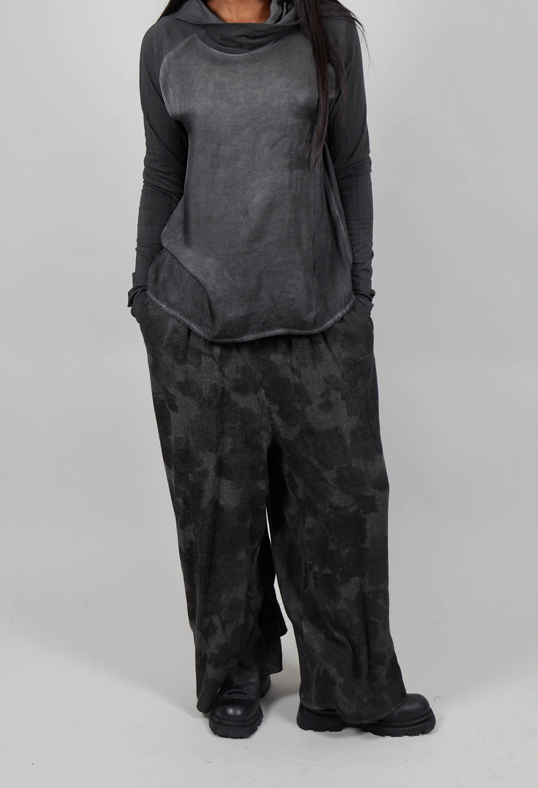 Fluid Palazzo Style Trouser in Ash Grey
