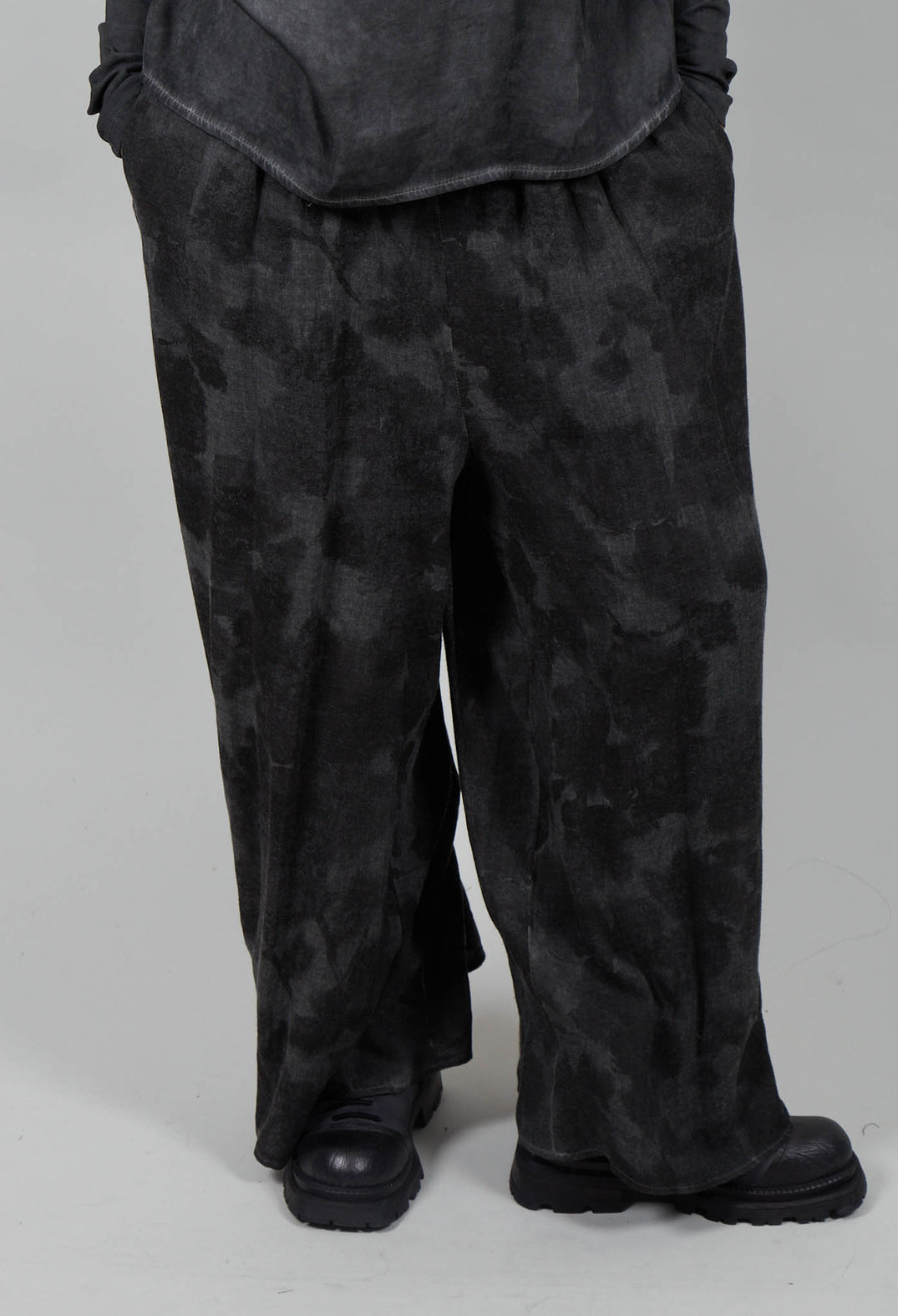 Fluid Palazzo Style Trouser in Ash Grey