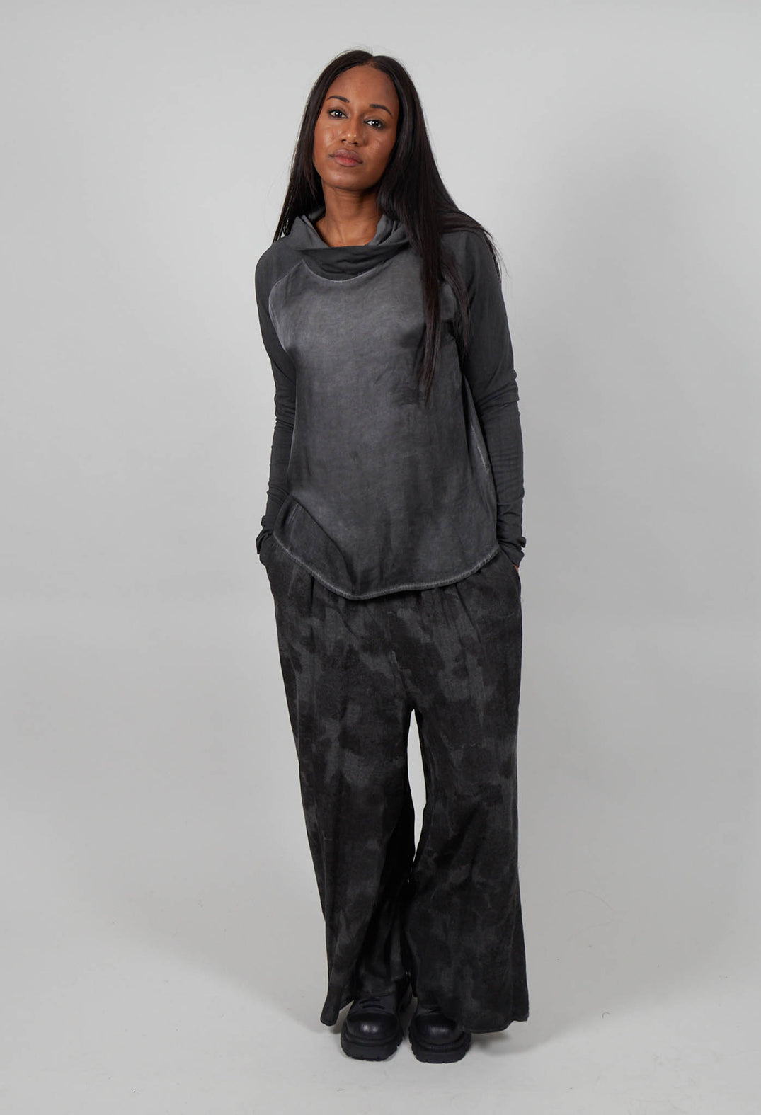 Fluid Palazzo Style Trouser in Ash Grey