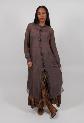 Shirt Dress in Deep Brown