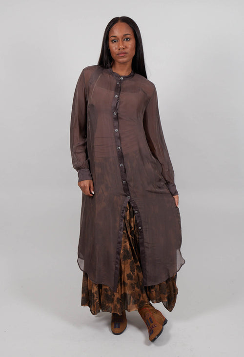 Shirt Dress in Deep Brown