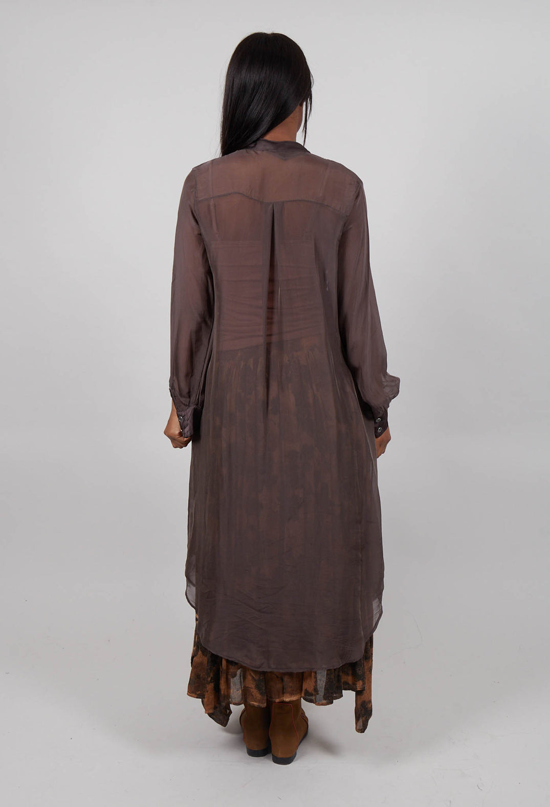 Shirt Dress in Deep Brown
