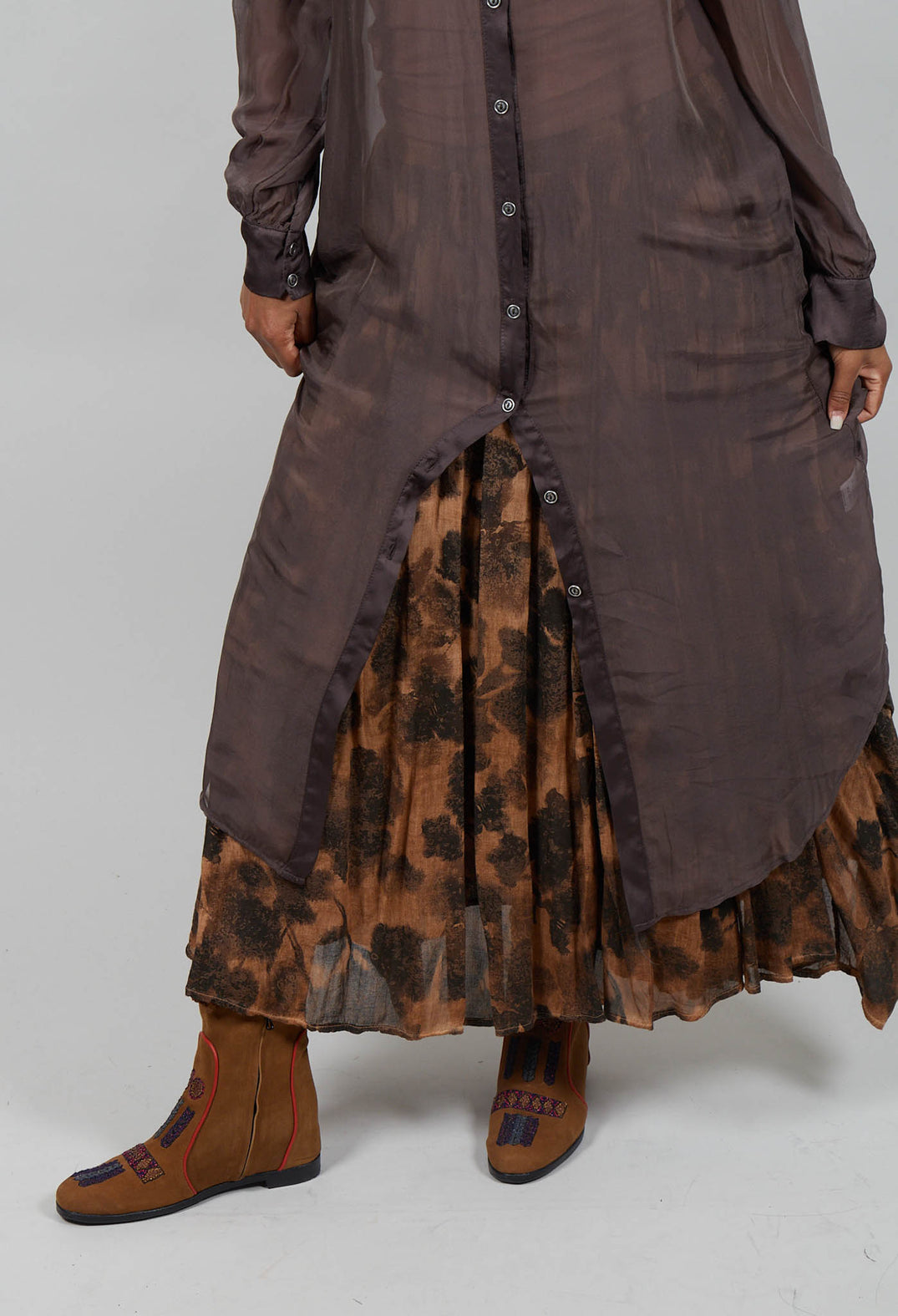 Shirt Dress in Deep Brown