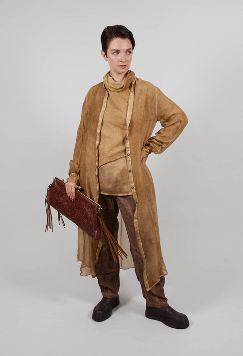 Shirt Dress in Gold Amber