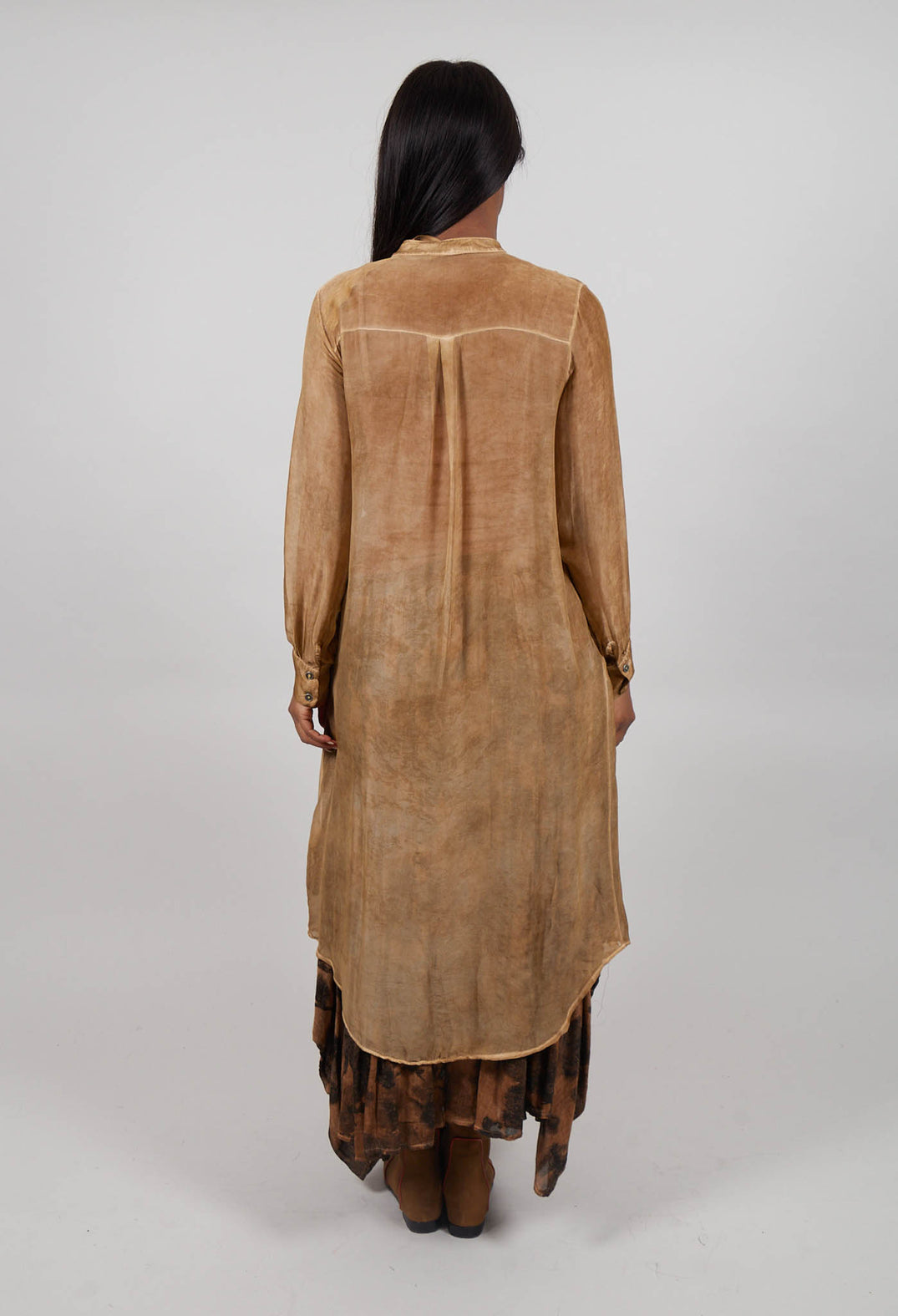 Shirt Dress in Gold Amber