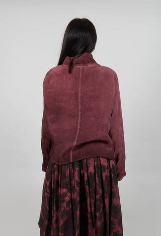 Boxy Long Sleeve Top in Red Amethyst