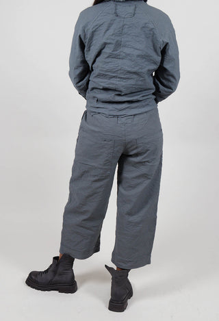 Cropped Wide Leg Trousers in Asfalto