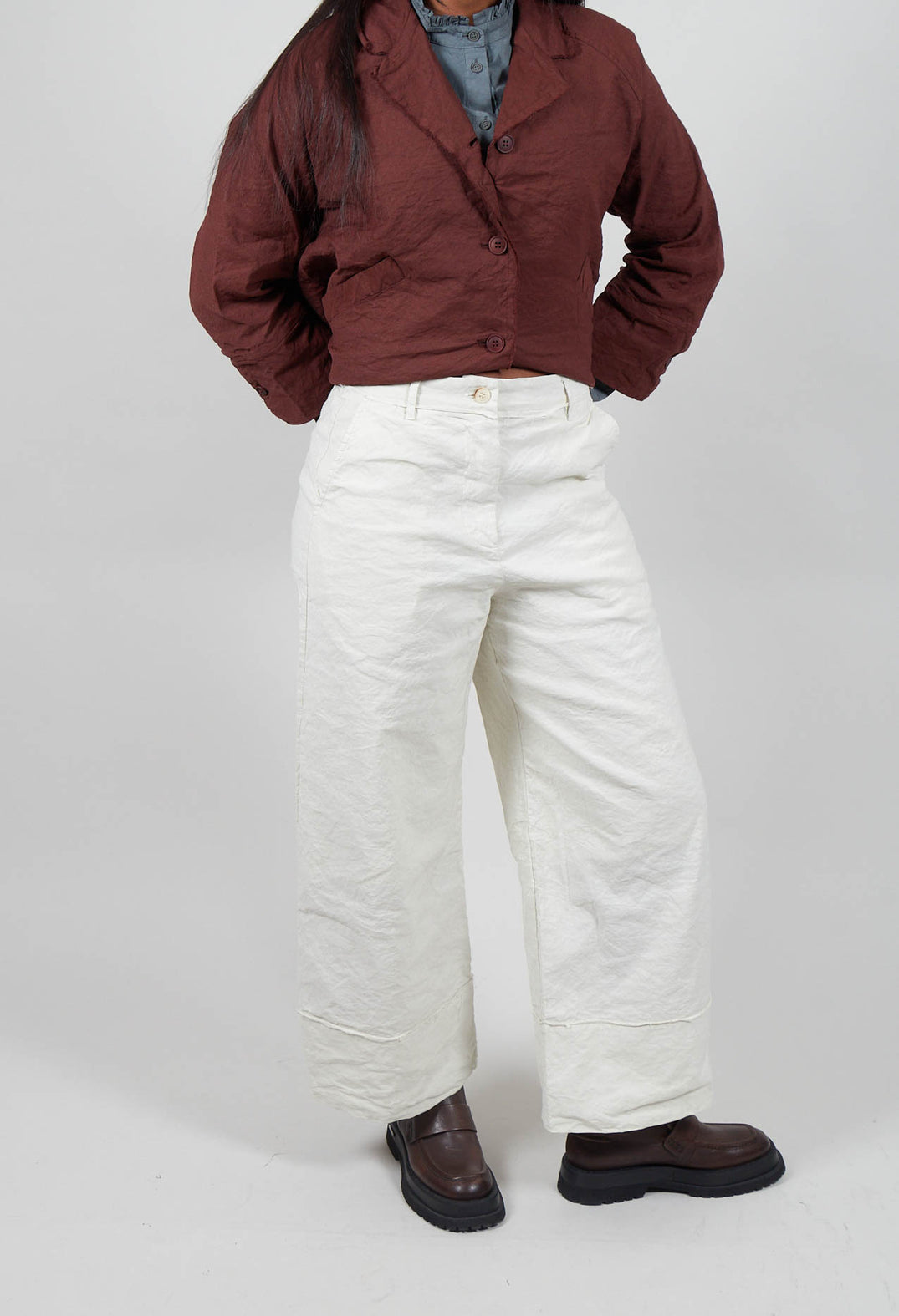 Wide Leg Trousers in Chalk