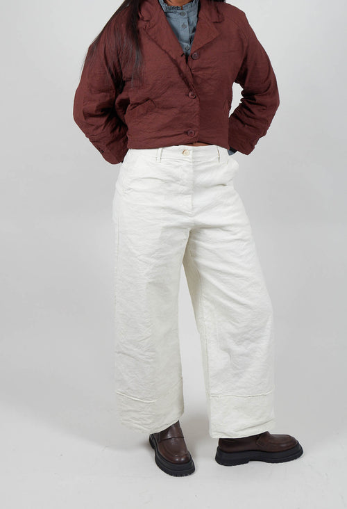 Wide Leg Trousers in Chalk