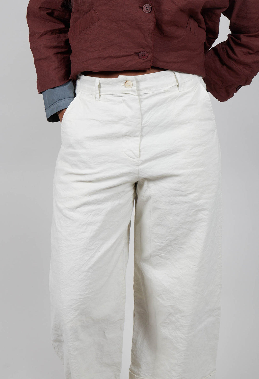 Wide Leg Trousers in Chalk