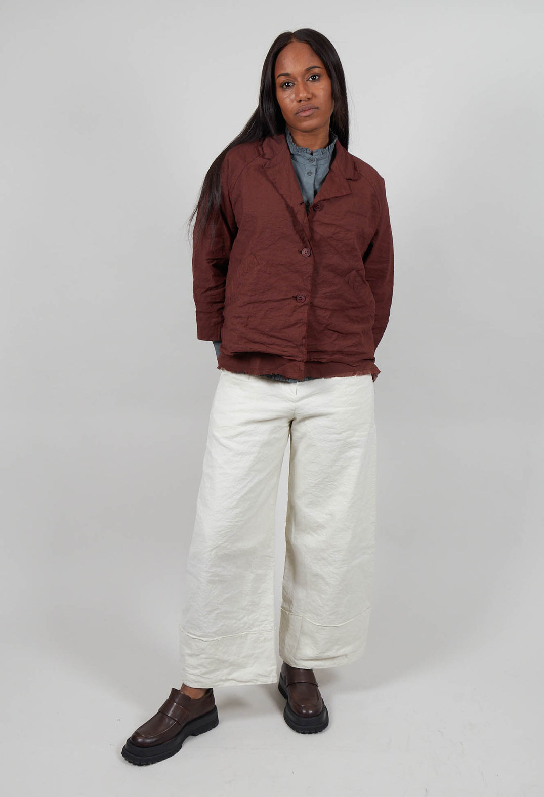 Wide Leg Trousers in Chalk