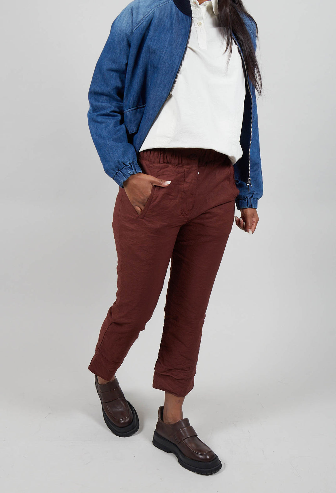 Slim Leg Trousers in Amarena