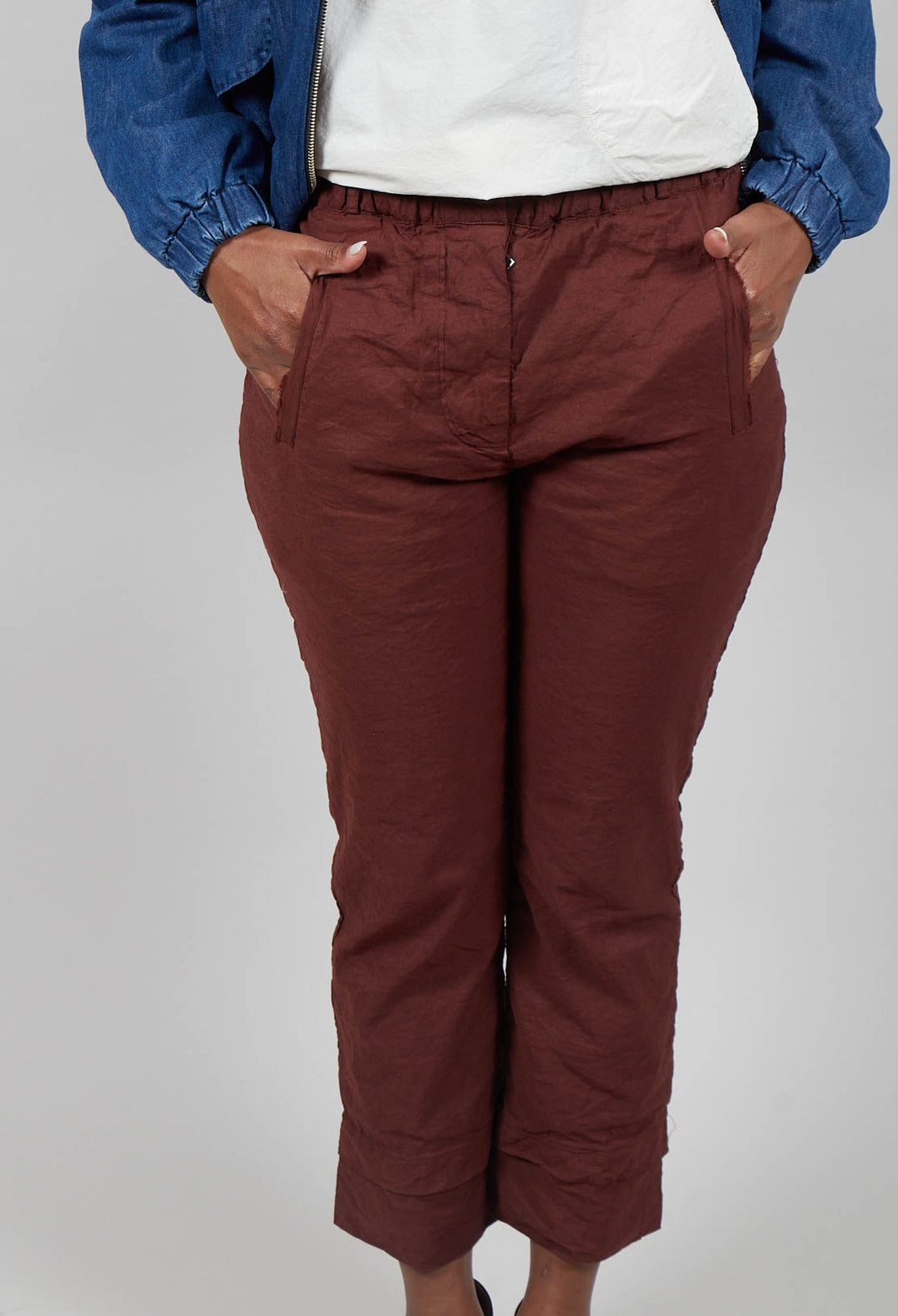 Slim Leg Trousers in Amarena