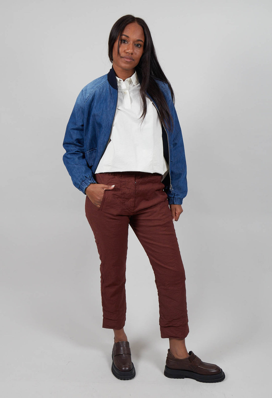 Slim Leg Trousers in Amarena