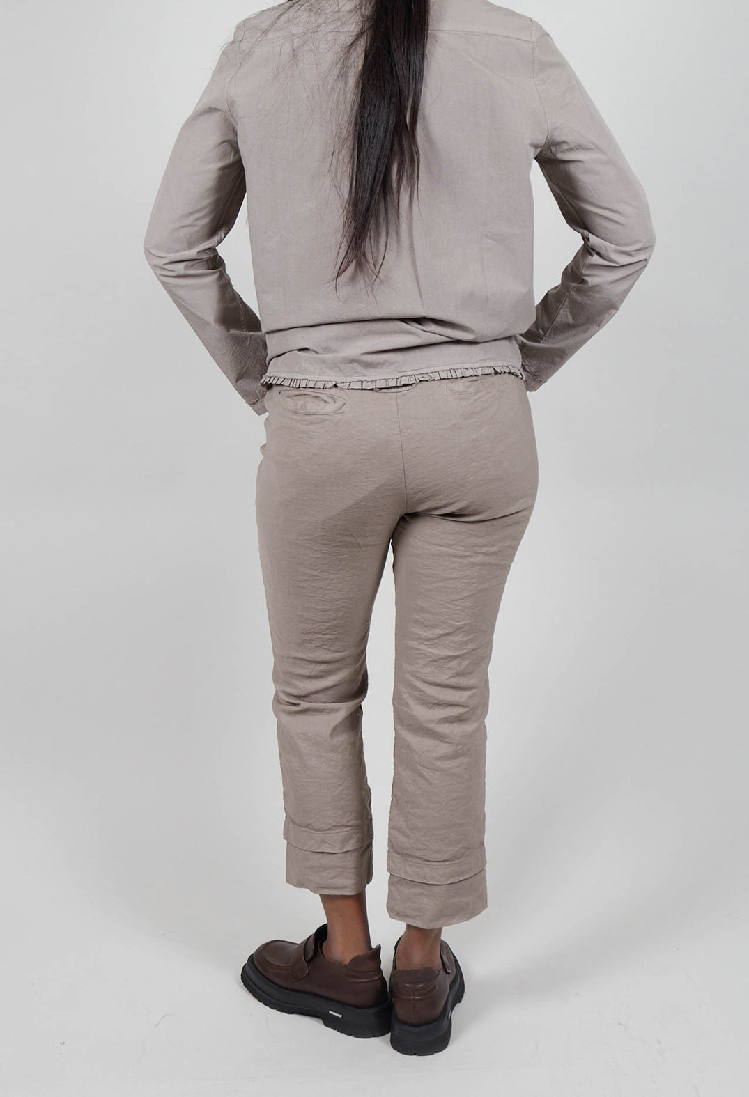 Slim Leg Trousers in Tortora