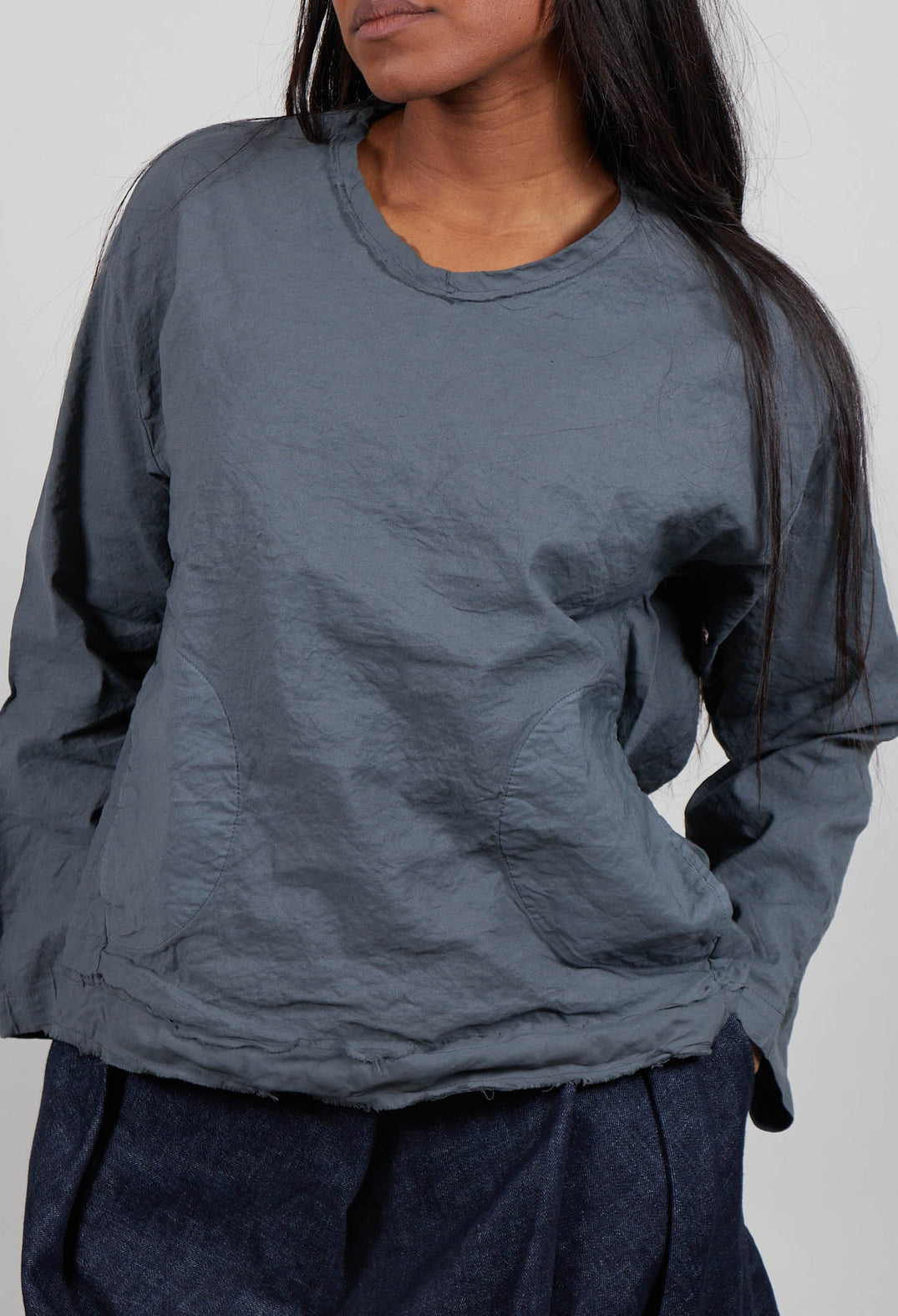 Long Sleeve Top in Asfalto