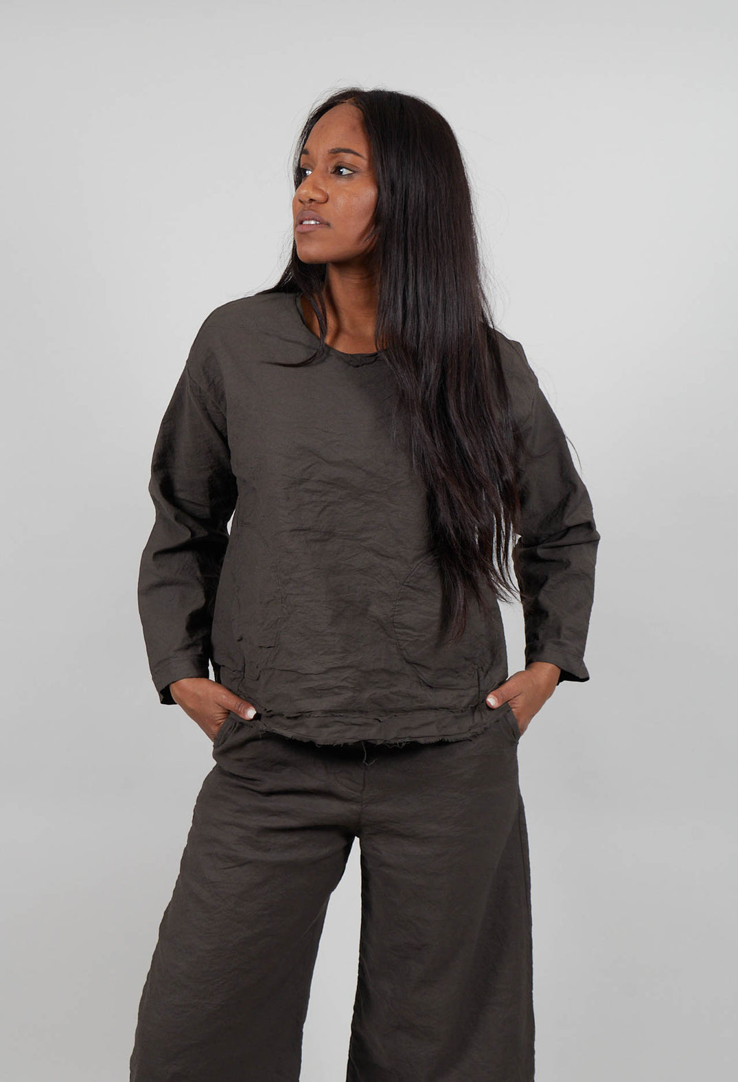 Long Sleeve Top in Visone