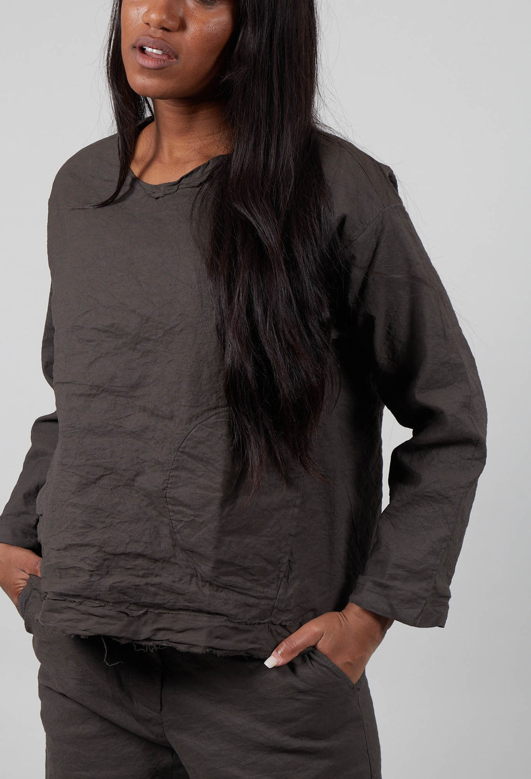 Long Sleeve Top in Visone