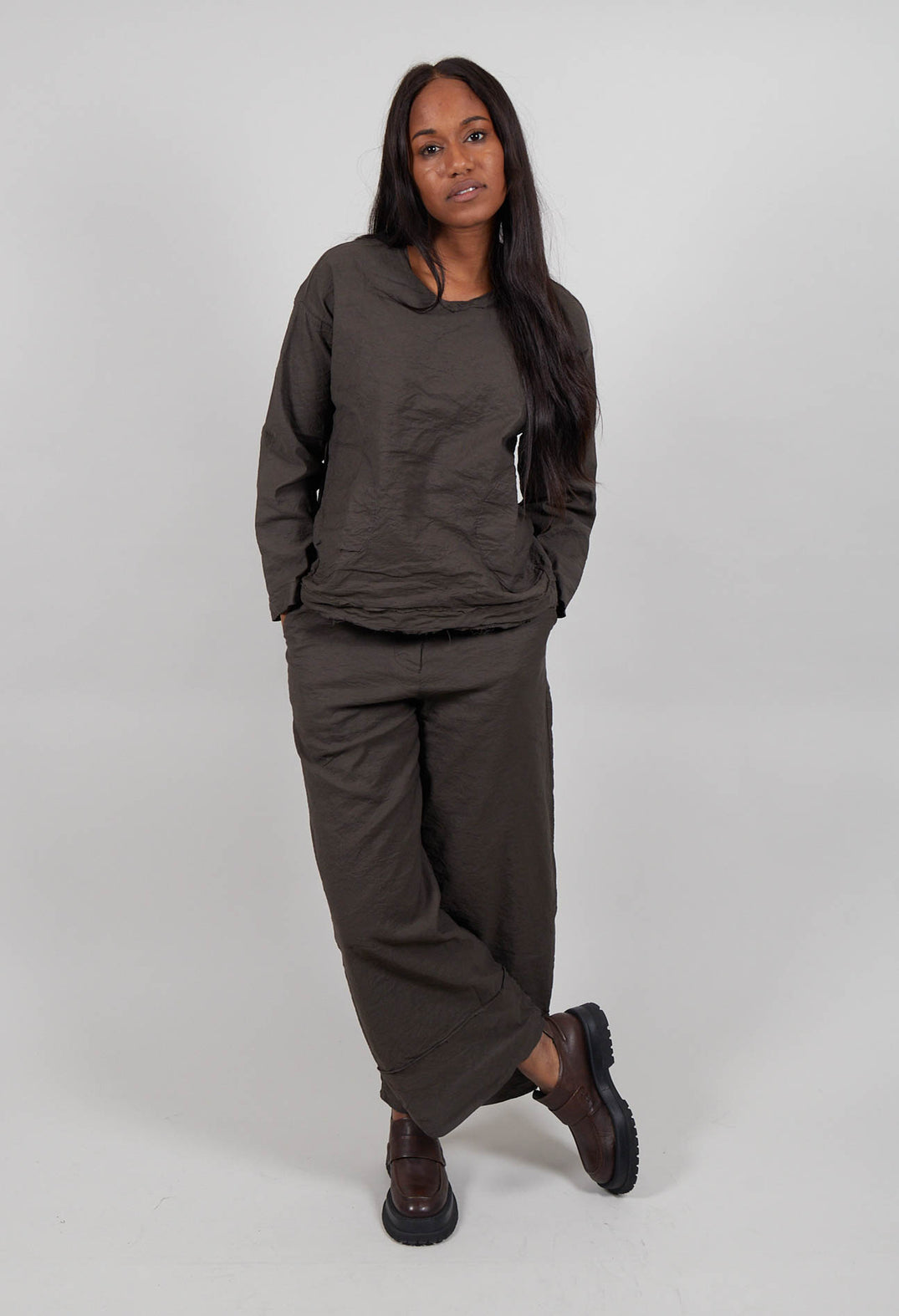 Long Sleeve Top in Visone